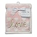 Lambs & Ivy Layla Pink/White Heart Luxury Love Baby Blanket