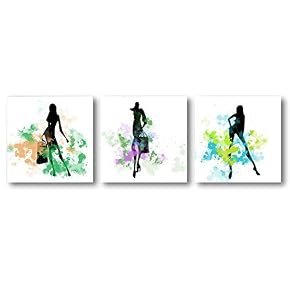 Abstract Elegant People Painting Artwork for Home Framed x3 Panels