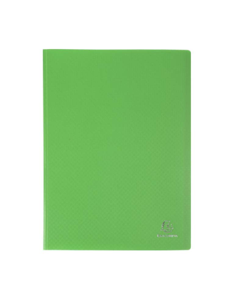 Exacompta - Ref 8843E - Semi-Rigid PP Display Book - Suitable for A4 Documents, Wipeable Cover, 500 Micron Polypropylene, 40 Pockets, 80 Viewing Pages - Light Green Cover