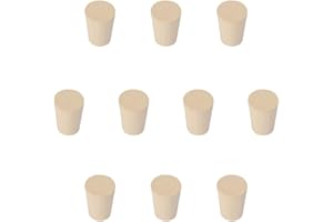 StonyLab Solid Rubber Stoppers, 10-Pack 2# - 15mm(0.59in) x 20mm(0.79in) x 26mm(1.02in) - White Tapered Lab Seal Rubber Stopp