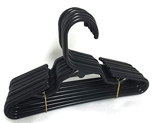 Doll Hangers Set of 12 Black Plastic Hangers fits 18 Inch American Girl Dolls Clothes, Doll Accessories