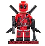 LipstickIndy® 2016 DEADPOOL CUSTOM MINI FIGURES X-MEN NEW RED SUITE WITH WEAPONS