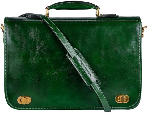 Amazon.com: Barbour Men's Wax Leather Briefcase, Olive, One Size