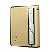 Cigarette Case Lighter, Multifunction Cigarette Box Holder USB Electric Rechargeable Cigar Lighter,Push Out Cigarette Holder with Electric Torch (Gold-Black)