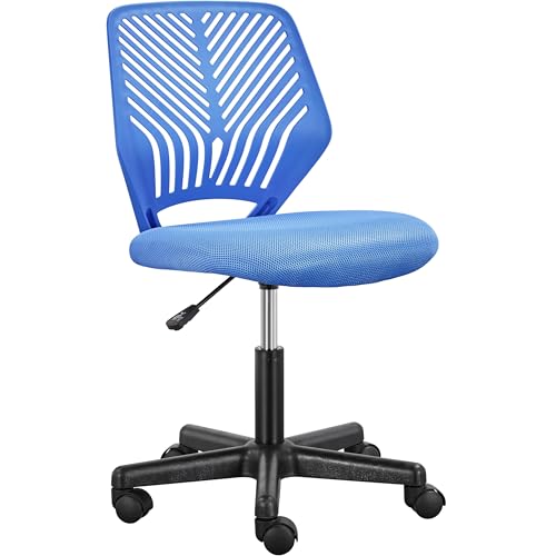 Yaheetech Bürostuhl ohne Armlehnen ergonomisch Schreibtischstuhl Blau
