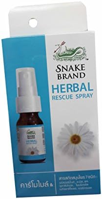 2 packs of SNAKE BRAND Herbal Rescue Spray, help refresh, sooth and relief discomfort of the buccal and pharyngeal cavity. (15 ml/ pack)
