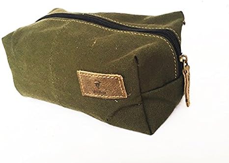 Devil Hunter Canvas Travel Toiletry Organizer Shaving Dopp Kit Cosmetic Makeup Bag 9 Inch Army Green