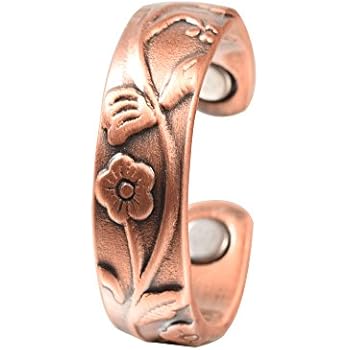 Magnetic Copper Ring or Women Jewelry with 2Pcs Strong Magnets Pain Relief for Arthritis and Carpal Tunnel CPR-0937