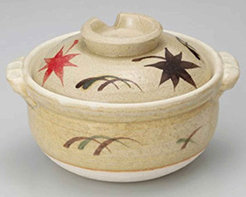 Momiji for 1-2 persons 7.9inch Donabe Japanese Hot pot Beige Ceramic Made in Japan