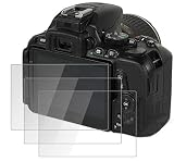 PCTC Tempered Glass Screen Protectors Compatible for Nikon D5300 D5500 D5600 Digital Camera (3 Packs)