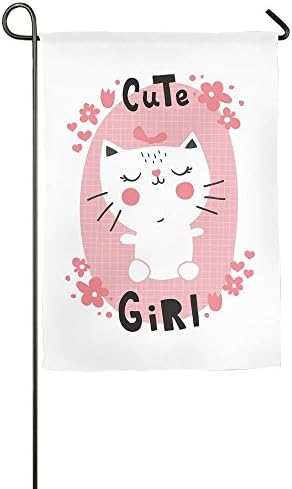 WYIZYIQA Cuta Cat Garden Flag Yard Decorations For Outdoor Use 100% Waterproof Polyester Flags