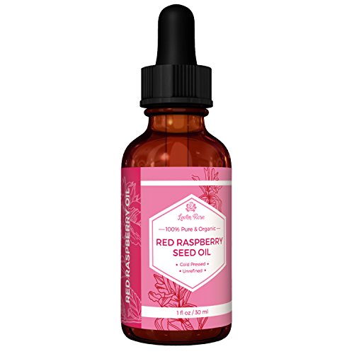 Red Raspberry Seed Oil by Leven Rose - 100% Organic, Natural for Face, Hands, Scars, and Breakouts - 1 oz