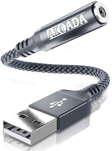 Akoada Usb オーディオジャックアダプター 3 5 Mm補助ステレオ変換器を備えた外部オーディオカードジャックオーディオアダプタ 互換mac ヘッドセット Windows Pc ラップトップ Linux デスクトップ Ps4などのデバイスと グレー Logicel Net