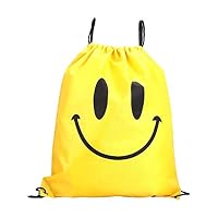 Domccy Waterproof Drawstring Handbag Sport Backpack Shopping Storage Bag of Kid Teenager (Smiley Face Yellow) Coin purse, shoes and accessories, ladies handbag, backpack