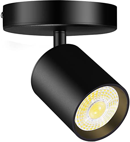 Photo 1 of VANoopee Flush Mount LED Ceiling Spotlight Dimmable Adjustable Spotlight Directional Spot Lights Indoor Bright Can Accent Fixture for Living Room Bedroom - CRI90 Flicker Free 10W 800lm 4000K Black