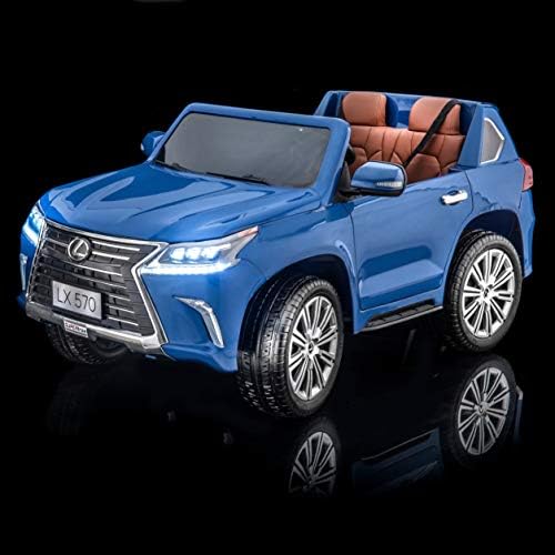 SUPERtrax Licensed Lexus LX570 Kid's Ride on Car - Battery Powered, Remote Control, EVA Foam Rubber Tires, Leather Seat, Ignition Key, Rear Carry Handle, Free MP3 - Nightfall Mica