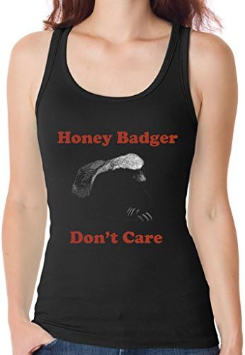 Fashion Tee Women's Top Honey Badger Don'T Care T Shirts Black Size Large