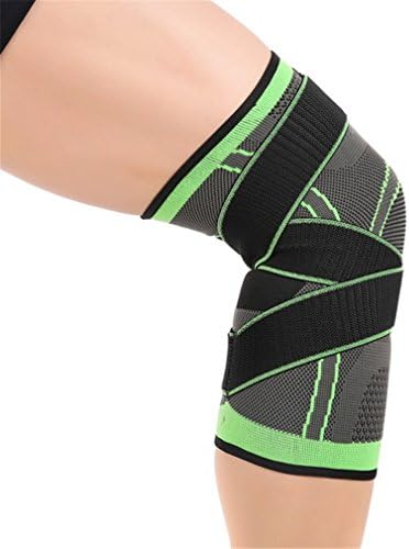 Knee Pads 1 Pcs 3D Pressurized Cycling Elastic Nylon Compression Pads Sleeve For Basketball Green XL