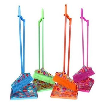 handled brush dustpan pink