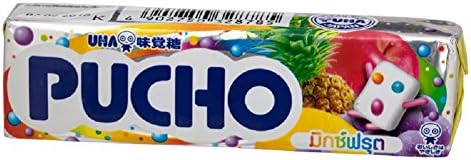 Pucho Mixed Fruits Soft Candy Chewy Fruit Candy Stick Set of 2,50 g. Per Each 10 Pcs Per Stick