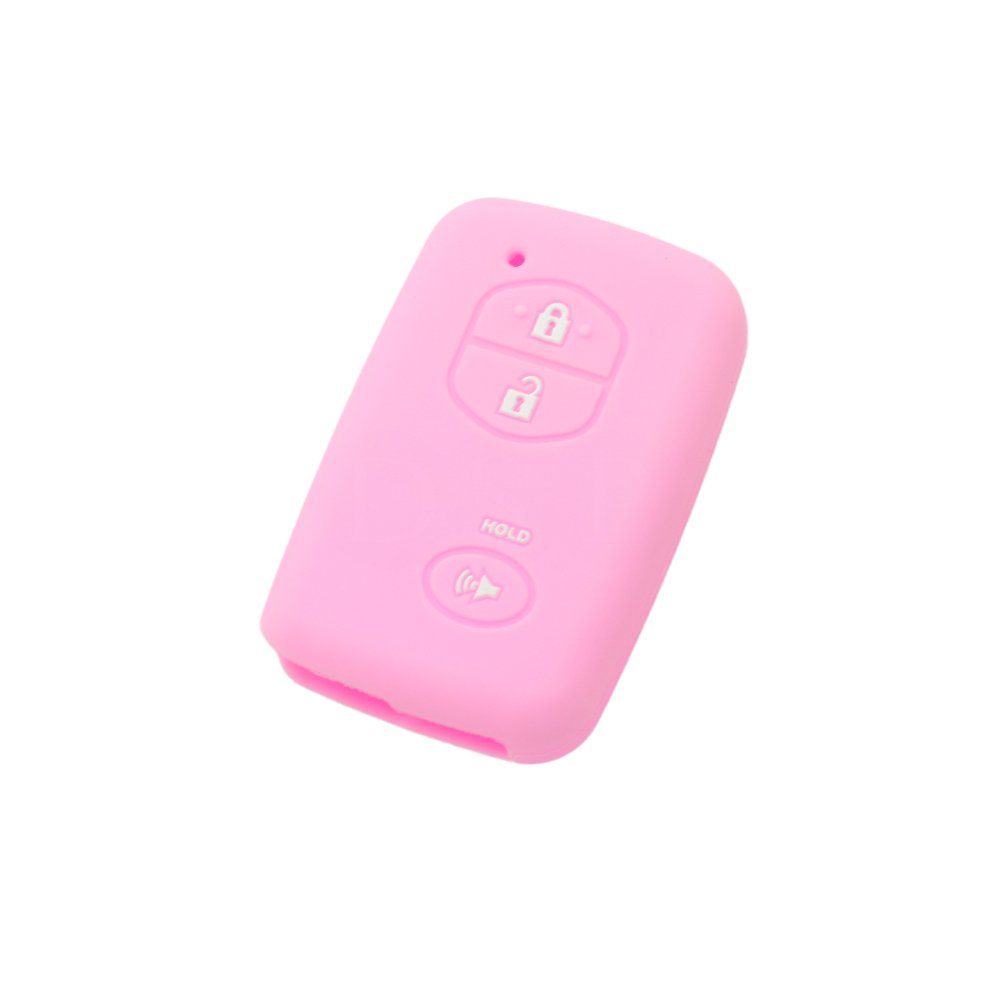 BROVACS Silicone Cover Protector Case Holder Skin Jacket Compatible with TOYOTA 3 Button Smart Remote Key Fob CV2404 Pink