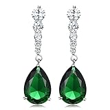 Vesil Wedding Cubic Zirconia Teardrop Dangle Earrings