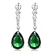 Vesil Wedding Cubic Zirconia Teardrop Dangle Earrings