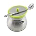 Newness Clear Glass, Stainless Steel and Plastic Sugar Bowl with Lid and Sugar Spoon for Home and Kitchen, 9.4 Ounces(280 Milliliter), Green