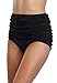 FanShou Women Retro Tummy Control High Waisted Bikini Tankini Bottom Swim Brief