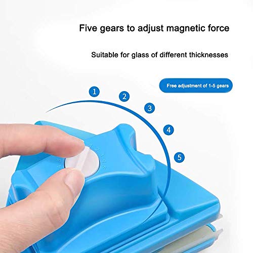 MAKINGTEC Magnetic Window Cleaning Tools, Double-Sided Window Cleaner Glass Wiper, Washing Brush Tools, Outside Window Cleaner Tool, for High-Rise Double Glazed Windows (Glass Thickness（4-22mm）)