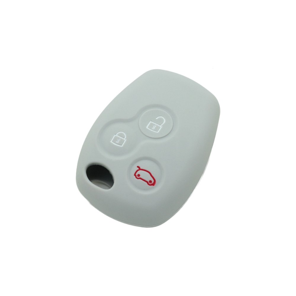 BROVACS Silicone Cover Protector Case Holder Skin Jacket Compatible with RENAULT 3 Button Remote Key Fob CV9300 Grey