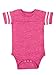 RABBIT SKINS, Baby Soft Short Sleeve Football Bodysuit, Vintage Hot Pink Blended White, 6 Months