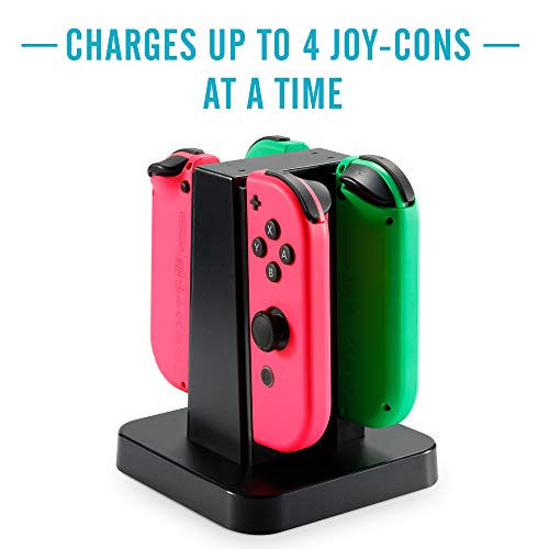 Accessories Kit for Nintendo Switch Games,Including Joy-Con Wheel Grips,Caps ,Carrying Case ,Card Case ,Protective Case,Screen Protector,Controller Charger