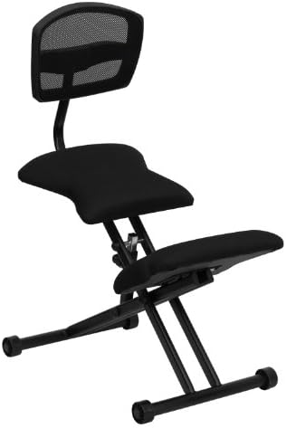 My Friendly Office MFO Ergonomic Kneeling Chair with Black Mesh Back and Fabric Seat