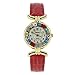 Glass Of Venice Murano Glass Millefiori Watch with Leather Band - Red Multicolor