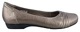 Clarks Women's Blanche Cam Flat, Pewter Leather, 7 M US