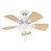 Hunter Fan Company, 52089, 34 inch Watson Snow White Ceiling Fan with LED Light Kit and Pull Chain