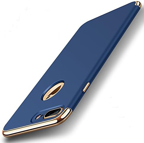 iPhone 7 Plus Case Back Cover Ultra Slim Scratch-Resistant Shockproof Reinforced Hard Bumper Electroplate Frame -- ( Blue )