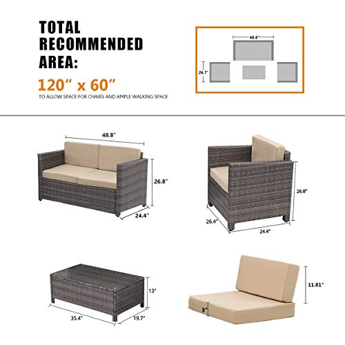 Wisteria Lane Patio Furniture Set, 4 Piece Outdoor Conversation Sets