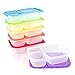 3 Compartment Meal Prep Containers - Premium BPA Free, Cute Reusable Lunch Box Portion Control - Microwave Freezer Safe w/ (Easy to Remove) Colored Lids + 7 Bonus Sporks | Plastic Divided Food Storage