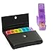 Jumbo Size 7 Day Weekly XL Pill Organizer Travel Box Vitamin Daily Reminder Extra Large [10.4″ X 7″ X 1.6″] XXL Pills Boxes Medication Container PU Leather AM Noon PM Pill Case from Zzteck