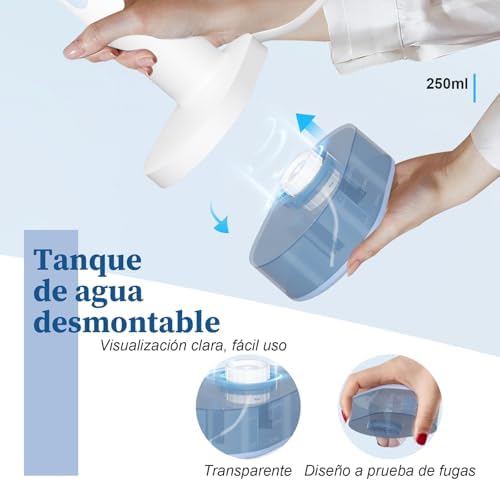 Vaporizador de Ropa Portátil de Mano, 250ml de Capacidad Grande, 1600W, Calentamiento Rápido en 25s, Autoapagado, Autolimpieza, Sin Salpicaduras de Agua, Para el Hogar, La Oficina y el Viaje