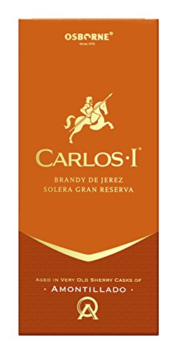 CARLOS I Brandy Amontillado aus Jerez Solera Gran Reserva. Hergestellt aus Trauben und gereift in 100-jährigen Solera-Fässern von La Honda Amontillado. Alkoholgehalt: 40,3 %. Flasche: 70 cl. – Bild 4