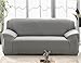 ANJUREN 1 Piece Sofa Couch Loveseat Chair Slipcover Cover Polyester Spandex Living Room Sofas Furniture Stretch Slip Covers Shield Protector (Love seat, Gray)