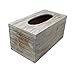 Chiaravita Vintage Rustic Rectangular Torched Wood Facial Tissue Box Cover Dispenser – Farmhouse White Washed Home Decor for Kitchen, Bedrooms, or Bathroom