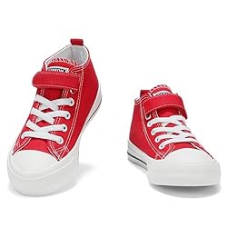 Fefoe Girls Red Shoes for Boys Running Canvas