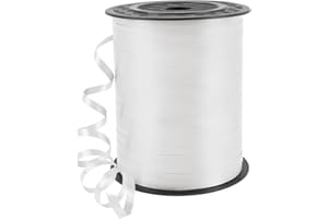 HimBen 500 Yards 3/16" Curling Ribbon White, Balloon String Curly Ribbon 1 Roll for Gift Wrapping, Birthday Wedding Party Festival Decoration, Baby Shower, Art Crafts, Florist Flowers