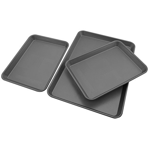 Click Here to See More Images Signature Commercial Grade Non-Stick 3 Piece Cookie Sheet, Set Gray