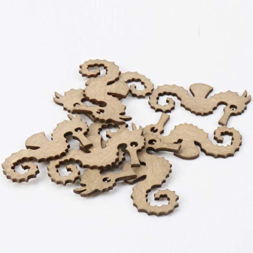 Wood Diy Crafts - Mixed Sea Horse Pattern Wooden Art Collection Craft Handmade Accessory Sewing Home 35x60mm 20pcs Mz155 - Woodwind Instrument Woody Forest