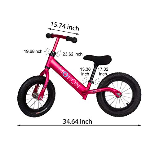 MOTION Kids Balance Bike, No Pedal Mini Bicycle, Riding Scooter, Walking Bicycle with Adjustable Handlebar and Seat, Outdoor Activities Bicycle for Children Riding Toys